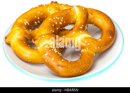 Pretzels traditional German beer snack Stock Photo