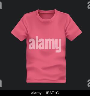 man's t-shirt in red isolated on black background Stock Vector