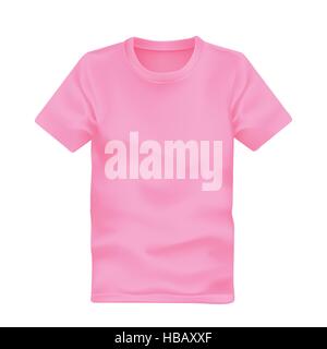 man's t-shirt in pink isolated on white background Stock Vector