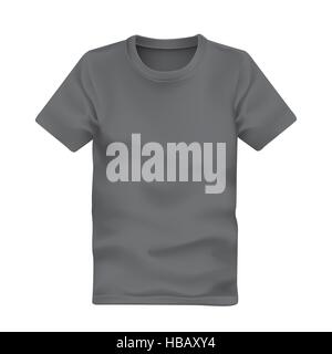 man's t-shirt in black isolated on white background Stock Vector