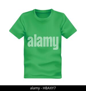 man's t-shirt in green isolated on white background Stock Vector