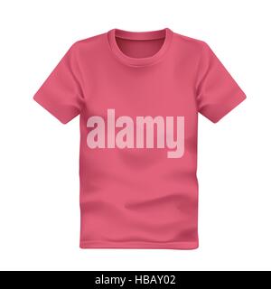man's t-shirt in pink isolated on white background Stock Vector