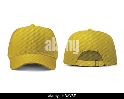 blank hat in yellow isolated on white background Stock Vector