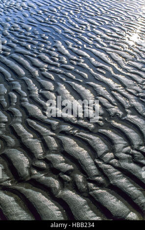 Ripple marks in Wadden Sea Stock Photo