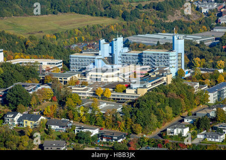 Aerial view, Siegen University, Campus, College, Haardter Berg, Siegen, Siegerland, north rhine-westphalia, Germany, Europe, Stock Photo