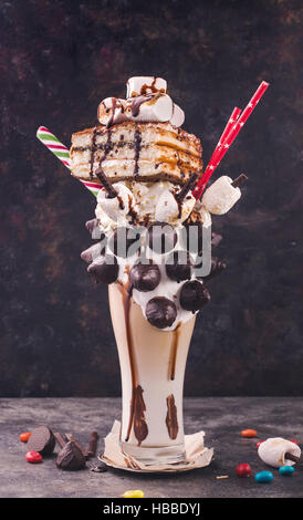 Extreme  homemade milkshake Stock Photo