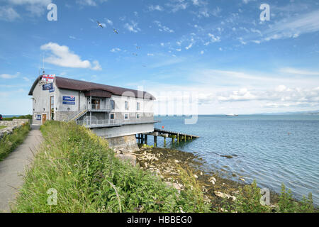 The new Moelfre Lifeboat station 2016 on Anglesey North Wales Stock Photo