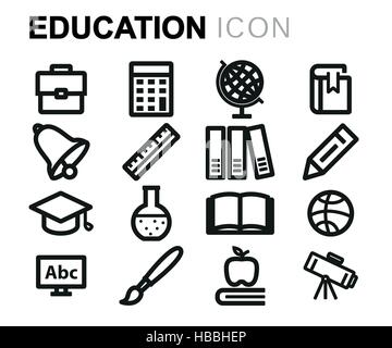 Vector line education icons set Stock Vector