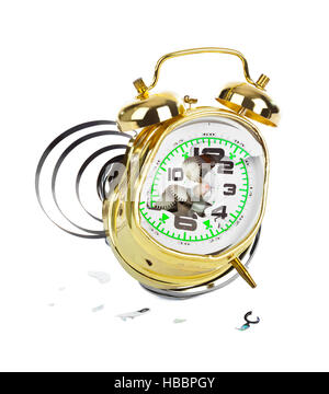 Broken alarm clock Stock Photo