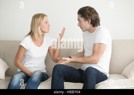 A young couple quarrelling Stock Photo