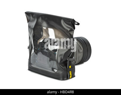 Camera in waterproof case Stock Photo