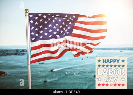 Composite image of poster of celebrate labor day text Stock Photo