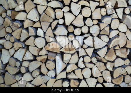 Stacked firewood Stock Photo
