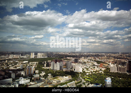 Aerial view on Moscow suburbs, Russia Stock Photo