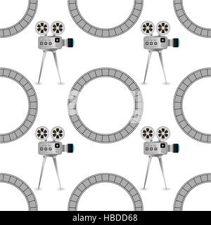 Seamless Retro Cinema Pattern Stock Photo