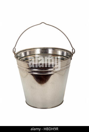 Metallic bucket Isolated on white background Stock Photo