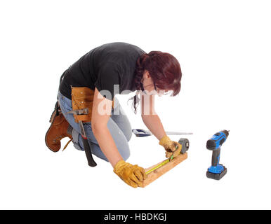 Woman working with tools. Stock Photo