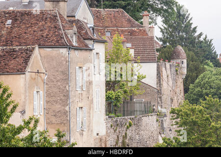 The old ramparts in Avallon, Burgundy. Stock Photo