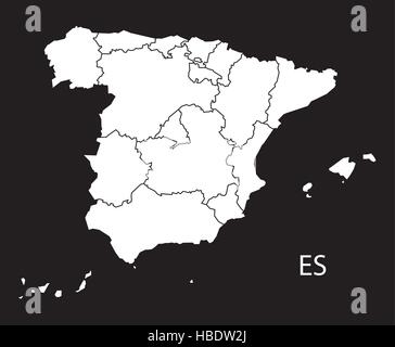 Map of Spain in black with the provinces Stock Vector Image & Art - Alamy