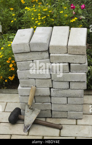 Paving stones in a pile Stock Photo