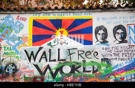 John Lennon Wall, Prague, Czech Republic Stock Photo
