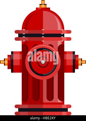 Red fire hydrant icon isolated on white vector Stock Vector