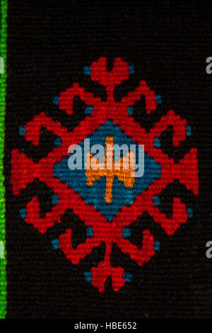 Colorful Serbian style rug surface and handmade carpet Stock Photo