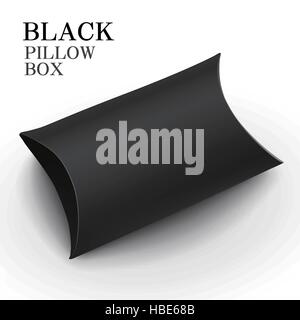 black pillow box isolated on white background Stock Vector