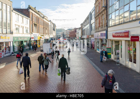 Shoppers in Park Street, Walsall Town centre