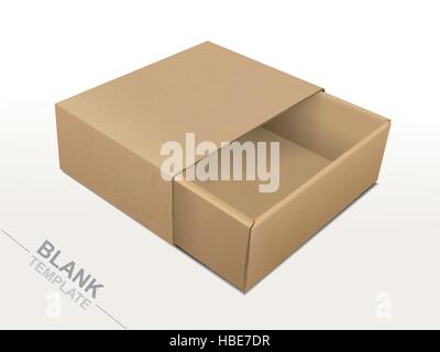 opened cardboard box isolated on white background Stock Vector