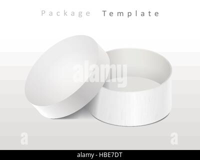 blank round box template isolated on white background Stock Vector