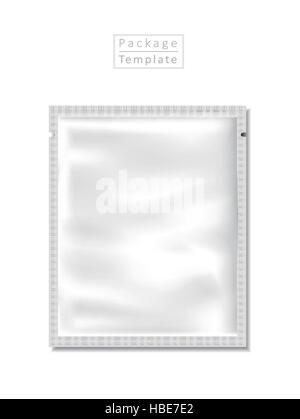 blank foil packaging template isolated on white background Stock Vector