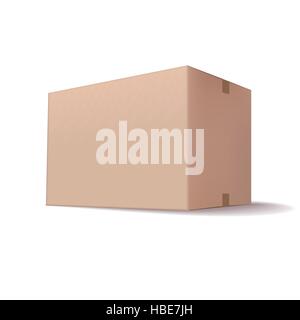 closed cardboard box isolated on white background Stock Vector