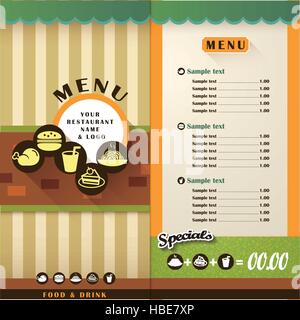 vector restaurant menu brochure and cover design template Stock Vector