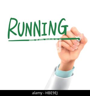 doctor writing running word in the air Stock Vector