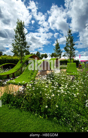 The World Vision Garden at RHS Hampton Court Palace Flower Show 2016 Stock Photo