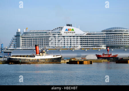 Cruise liner AIDA Prima at Ocean Cruise Terminal (Berth 46) in Southampton, UK Stock Photo
