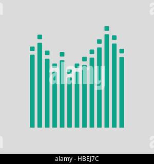 Graphic equalizer icon. Gray background with green. Vector illustration. Stock Vector