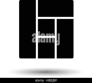 Icon of parquet plank pattern. White background with shadow design. Vector illustration. Stock Vector