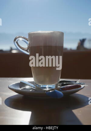 Delicious latte in glass Stock Photo