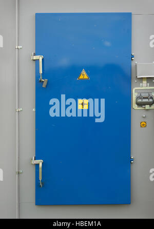 Door of the transformer substation Stock Photo