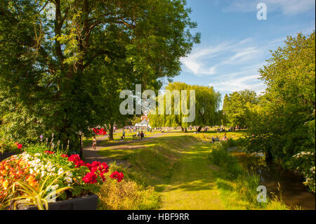 Gostrey Meadows Farnham Surrey and the river Wey Stock Photo