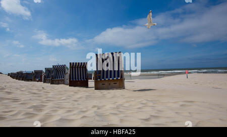 Beach chairs on Norderney Island, Germany Stock Photo