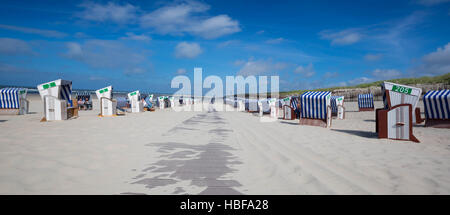 Beach chairs on Norderney Island, Germany Stock Photo