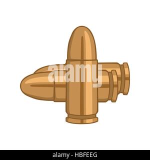 Bullets Vector. Military Ammunition. Weapon and Gun War Bullets. Ammo Shot Caliber Bullet Illustration Icons Stock Vector