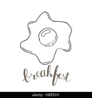 Breakfest hand drawn icon over white background Stock Vector