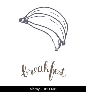 Breakfest hand drawn icon over white background Stock Vector