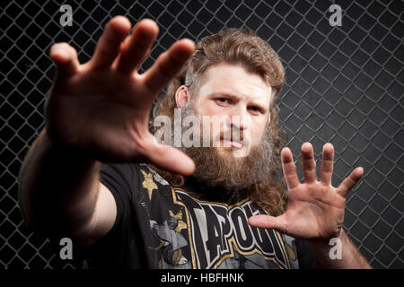 A portrait of UFC fighter Roy Nelson in Las Vegas, Nevada on Wednesday, October 26, 2011. Photo by Francis Specker Stock Photo