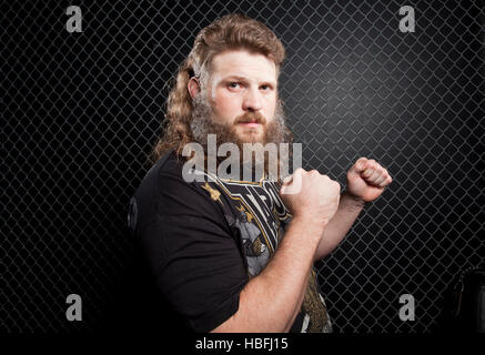 A portrait of UFC fighter Roy Nelson in Las Vegas, Nevada on Wednesday, October 26, 2011. Photo by Francis Specker Stock Photo