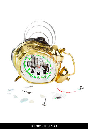 Broken alarm clock Stock Photo